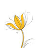 Minimalist Line Art of Tulip Contour with Petal Overlap