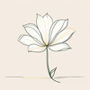 Minimalist Line Art of Tulip Contour with Petal Overlap