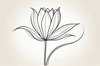 Minimalist Line Art of Tulip Contour with Petal Overlap