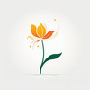 Minimalist Line Art of Tulip Contour with Petal Overlap