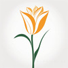 Minimalist Line Art of Tulip Contour with Petal Overlap