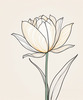 Minimalist Line Art of Tulip Contour with Petal Overlap