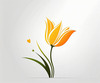 Minimalist Line Art of Tulip Contour with Petal Overlap