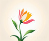 Minimalist Line Art of Tulip Contour with Petal Overlap