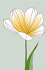 Minimalist Line Art of Tulip Contour with Petal Overlap