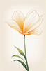 Minimalist Line Art of Tulip Contour with Petal Overlap