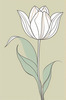 Minimalist Line Art of Tulip Contour with Petal Overlap
