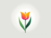 Minimalist Line Art of Tulip Contour with Petal Overlap