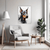 Doberman Abstract Wall Art Living Room Demo
