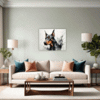 Doberman Abstract Wall Art Living Room Demo