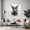 Doberman Abstract Wall Art Living Room Demo