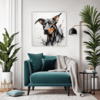 Doberman Abstract Wall Art Living Room Demo