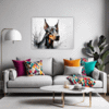 Doberman Abstract Wall Art Living Room Demo