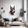 Doberman Abstract Wall Art Living Room Demo