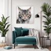 Domestic Grey Tabby Living Room Demo