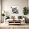 Domestic Grey Tabby Living Room Demo