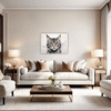 Domestic Grey Tabby Living Room Demo
