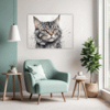 Domestic Grey Tabby Living Room Demo