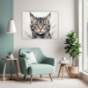 Domestic Grey Tabby Living Room Demo