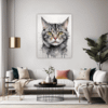 Domestic Grey Tabby Living Room Demo