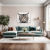 Domestic Grey Tabby Living Room Demo