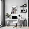 Domestic Grey Tabby Office Demo
