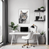 Domestic Grey Tabby Office Demo