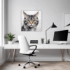 Domestic Grey Tabby Office Demo