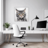 Domestic Grey Tabby Office Demo