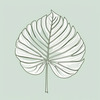 Minimalist Line Art of an Elegant Monstera Leaf