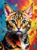 Expressive Bengal Cat Roar Art Print - Symbol of Freedom