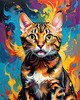 Expressive Bengal Cat Roar Art Print - Symbol of Freedom