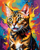 Expressive Bengal Cat Roar Art Print - Symbol of Freedom