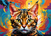 Expressive Bengal Cat Roar Art Print - Symbol of Freedom