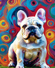 Expressive Bulldog Art Print with Textured Paint Detail