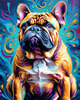 Expressive Bulldog Art Print with Textured Paint Detail