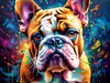 Expressive Bulldog Art Print with Textured Paint Detail