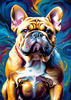 Expressive Bulldog Art Print with Textured Paint Detail
