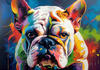 Expressive Bulldog Art Print with Textured Paint Detail