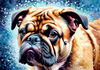 Expressive Bulldog Art Print with Textured Paint Detail