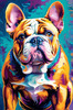 Expressive Bulldog Art Print with Textured Paint Detail