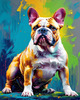 Expressive Bulldog Art Print with Textured Paint Detail