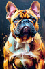 Expressive Bulldog Art Print with Textured Paint Detail