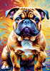 Expressive Bulldog Art Print with Textured Paint Detail
