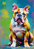 Expressive Bulldog Art Print with Textured Paint Detail