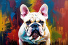 Expressive Bulldog Art Print with Textured Paint Detail