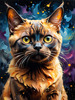 Expressive Burmese Cat with Piercing Gaze Art Print