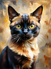 Expressive Burmese Cat with Piercing Gaze Art Print