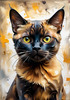 Expressive Burmese Cat with Piercing Gaze Art Print