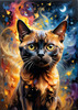 Expressive Burmese Cat with Piercing Gaze Art Print